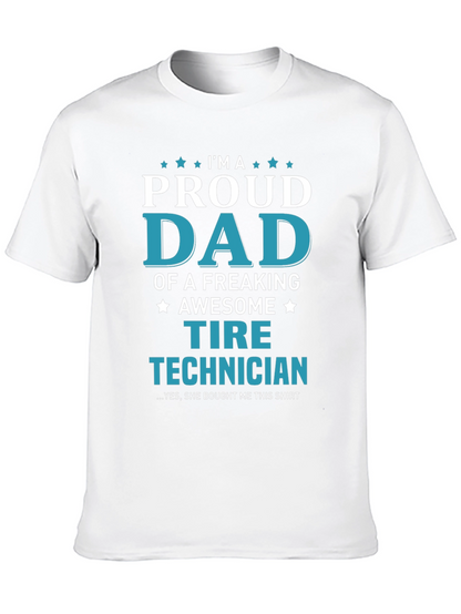 Proud Dad Tire Technician Graphic Tee