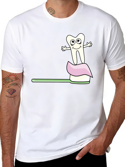 Dental Hygiene T-Shirt Funny Toothbrush and Tooth Tee