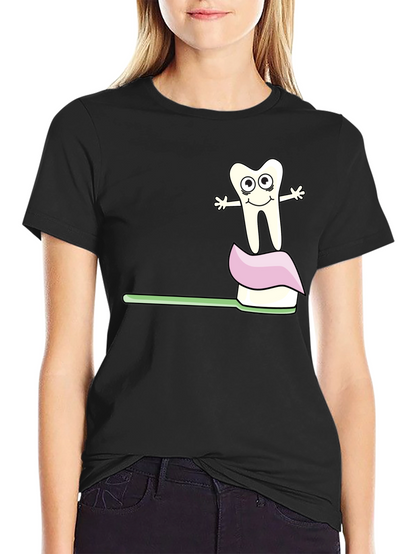 Dental Hygiene T-Shirt Funny Toothbrush and Tooth Tee
