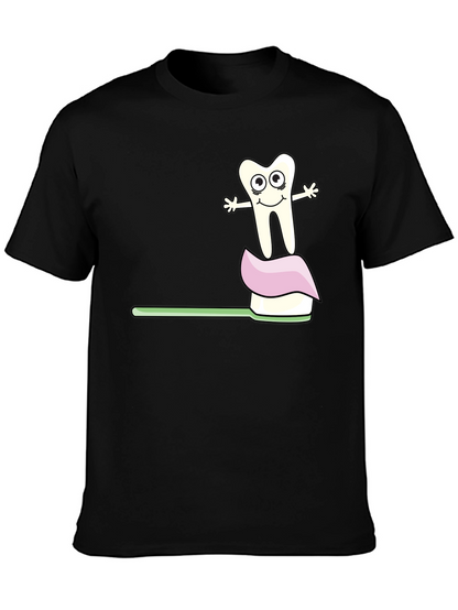 Dental Hygiene T-Shirt Funny Toothbrush and Tooth Tee