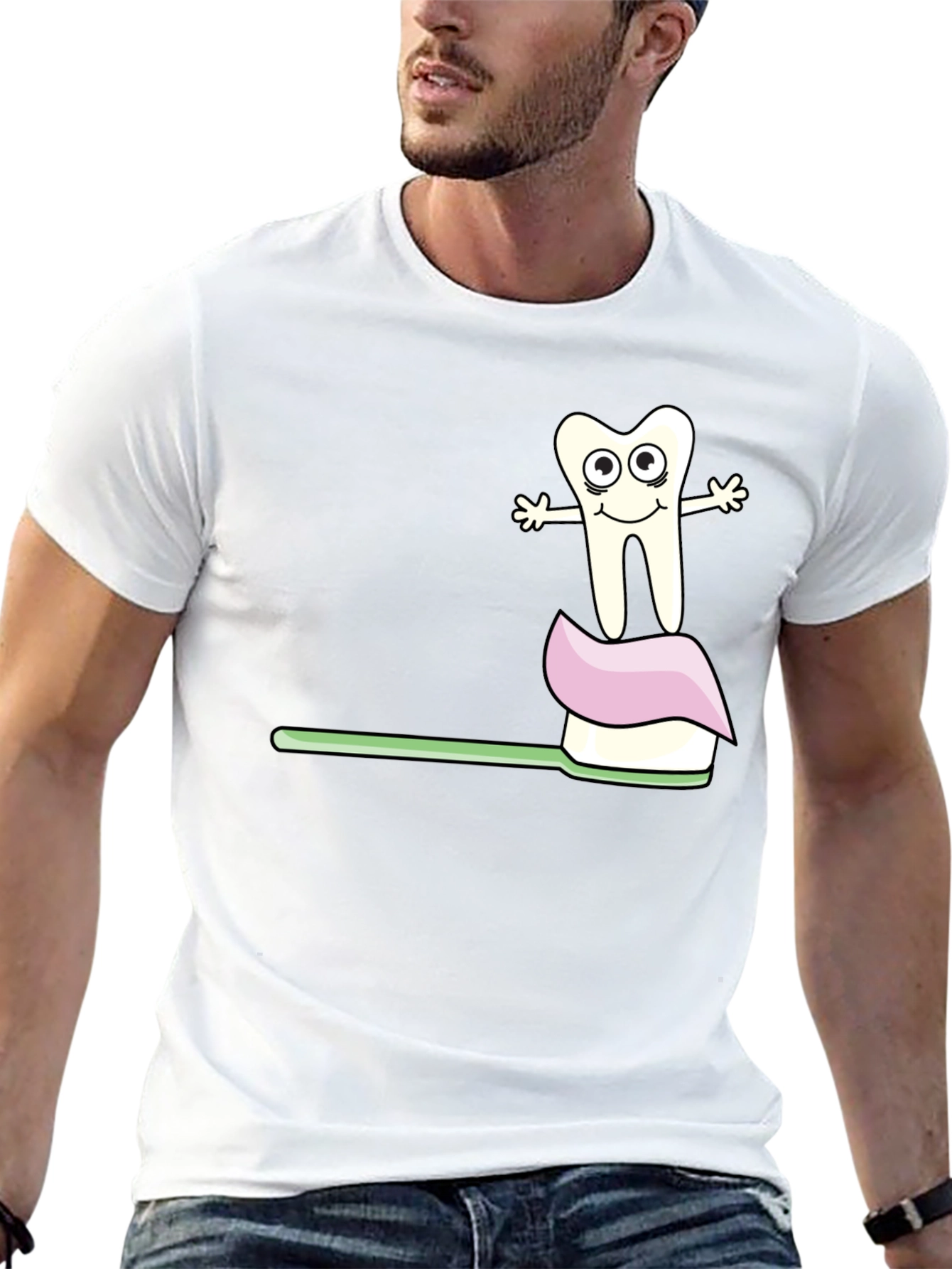 Dental Hygiene T-Shirt Funny Toothbrush and Tooth Tee