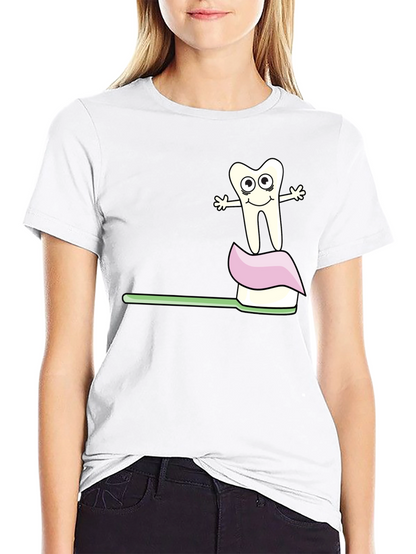 Dental Hygiene T-Shirt Funny Toothbrush and Tooth Tee