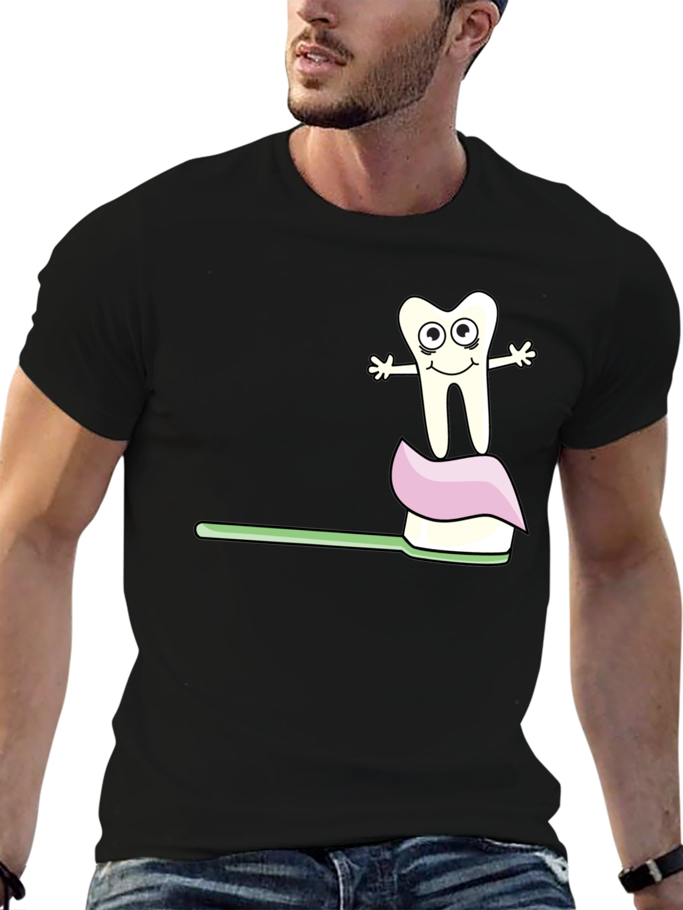 Dental Hygiene T-Shirt Funny Toothbrush and Tooth Tee