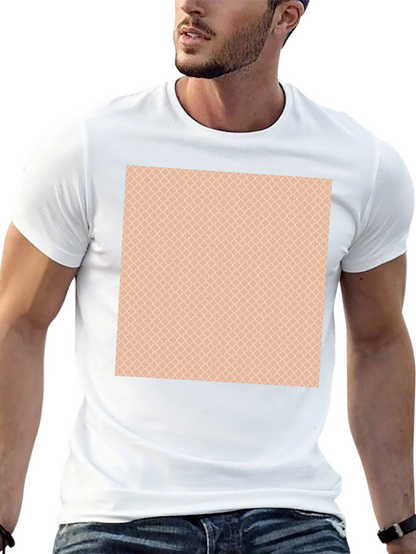Stylish Black T-Shirt with Patterned Chest Design