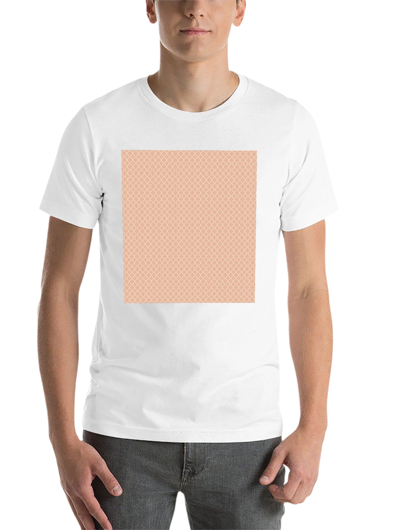 Stylish Black T-Shirt with Patterned Chest Design