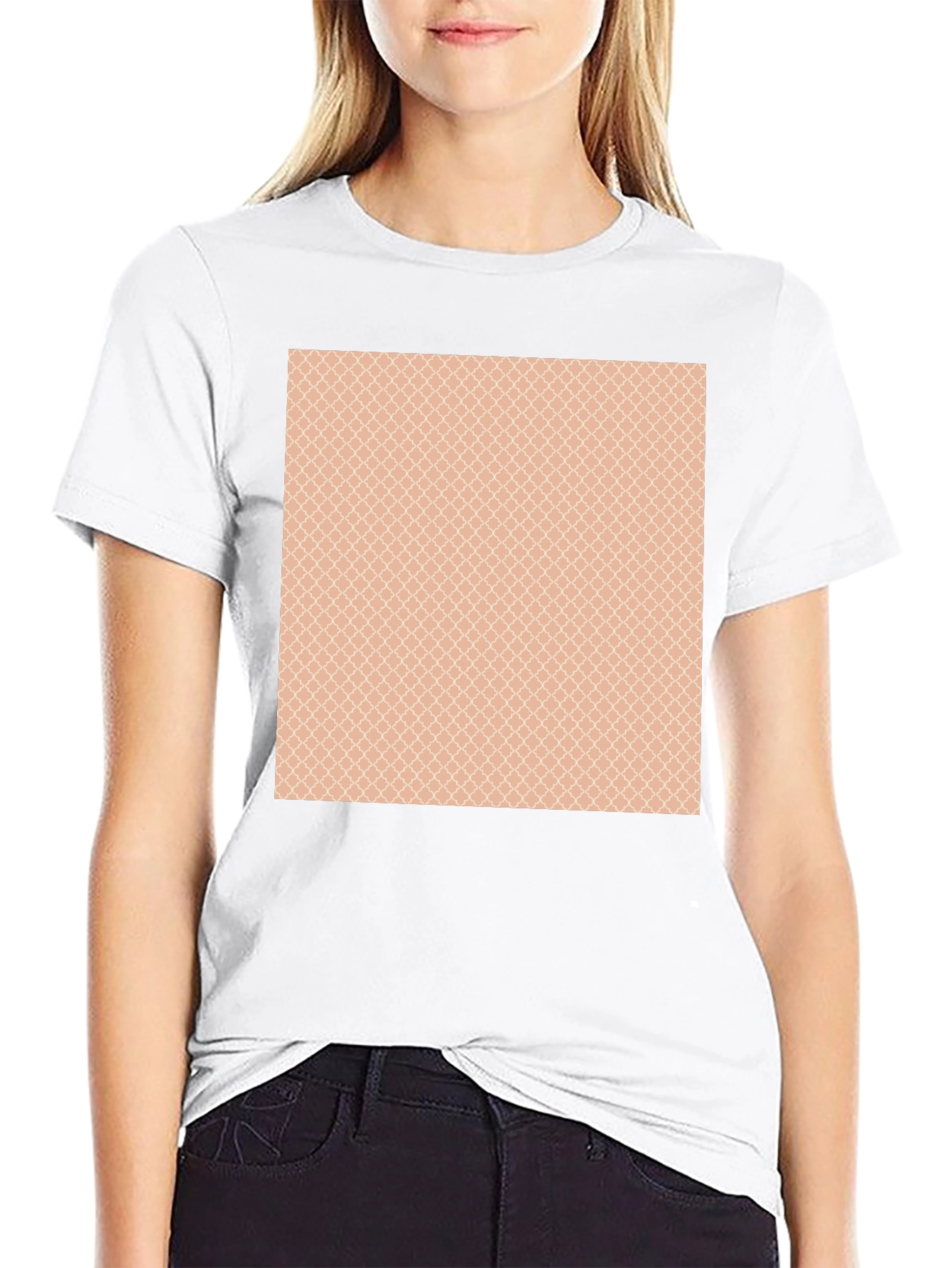 Stylish Black T-Shirt with Patterned Chest Design