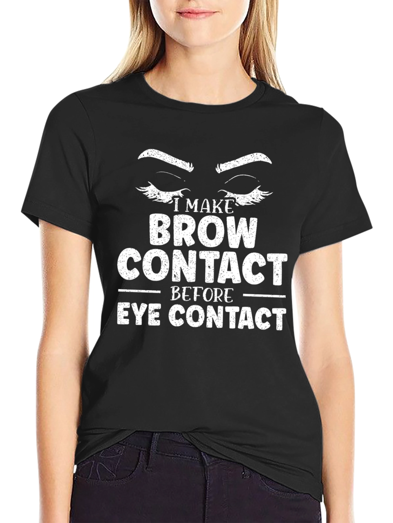 Funny Eyebrow Contact Graphic Tee