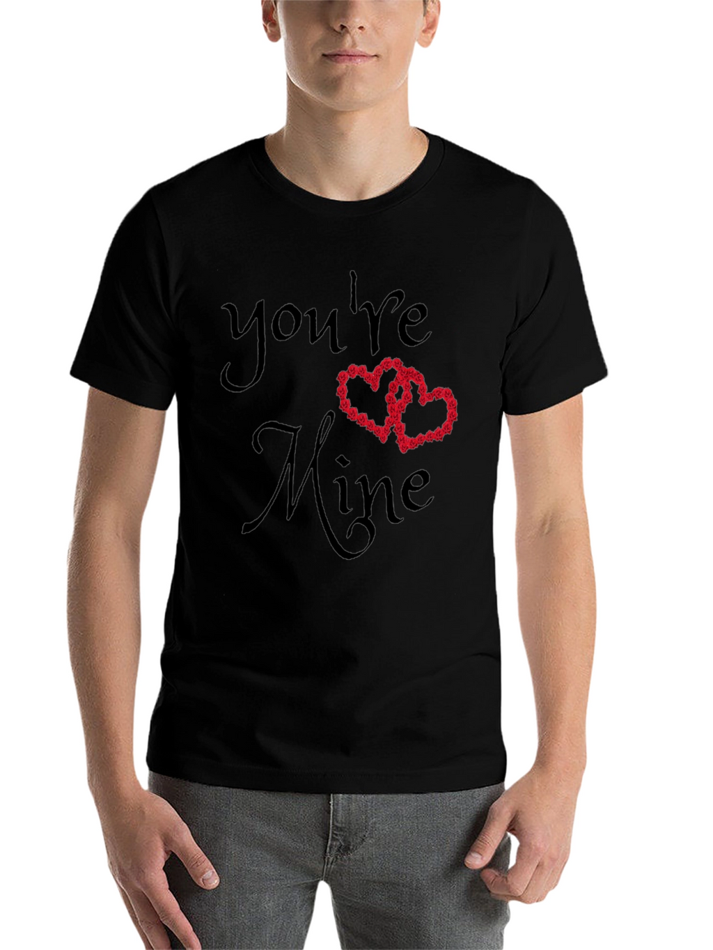 Youre Mine Valentines Day T-Shirt - Love Heart Roses