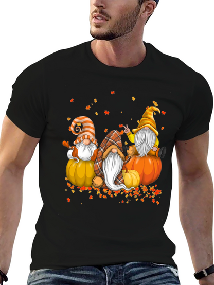 Fall Gnomes T-Shirt - Autumn Pumpkin Design