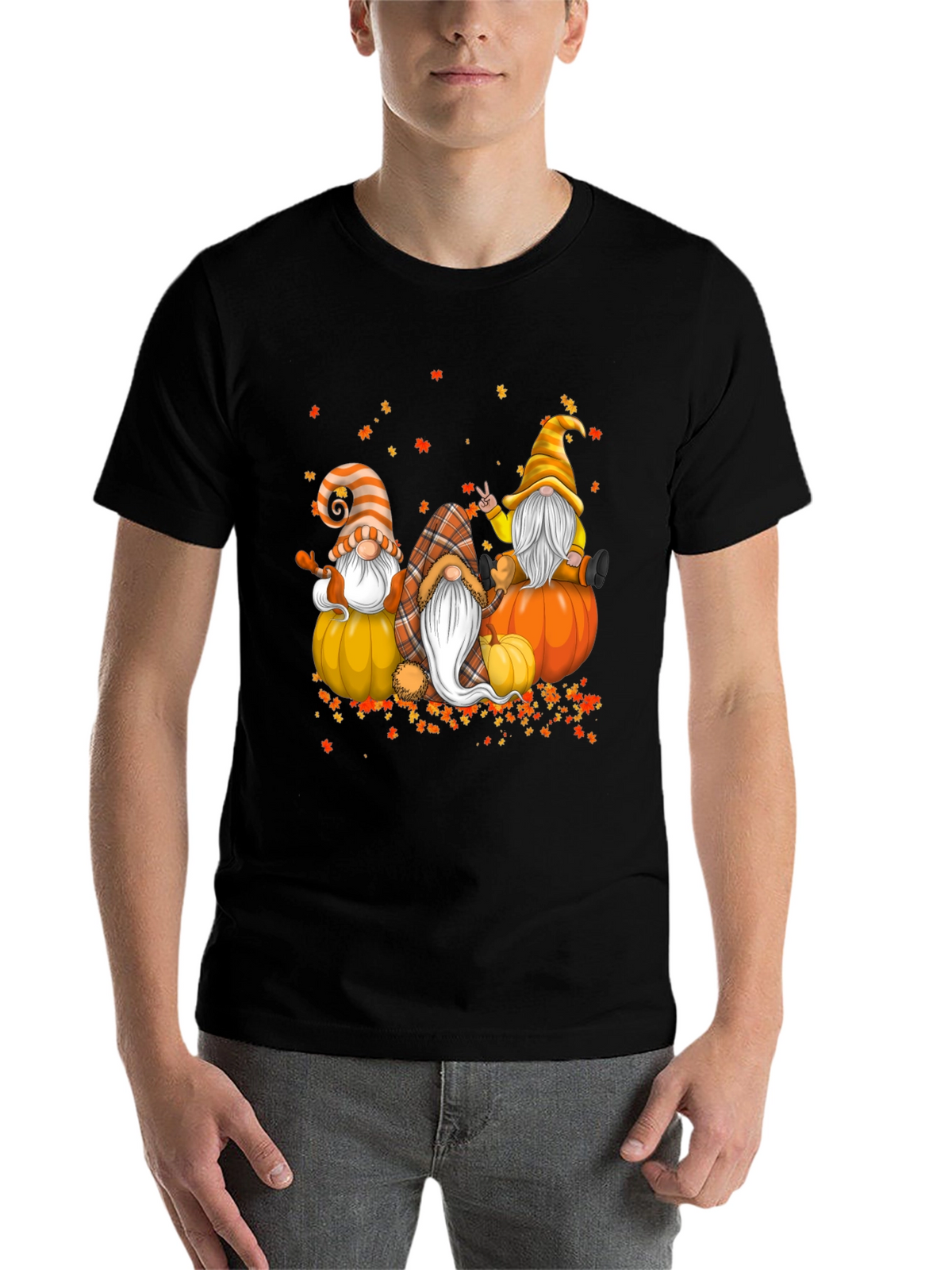 Fall Gnomes T-Shirt - Autumn Pumpkin Design