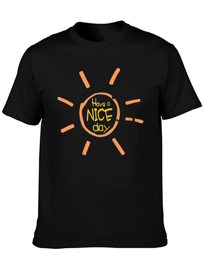Have a Nice Day Sun Graphic Tee - Black