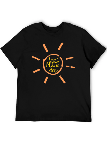 Have a Nice Day Sun Graphic Tee - Black