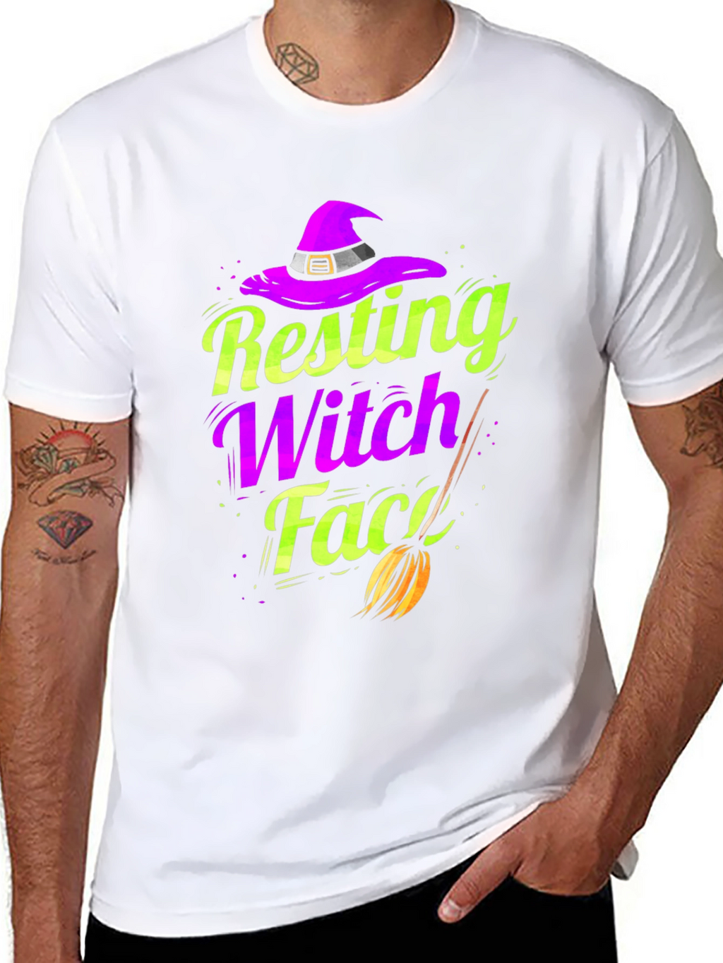 Resting Witch Face T-Shirt - Halloween Apparel