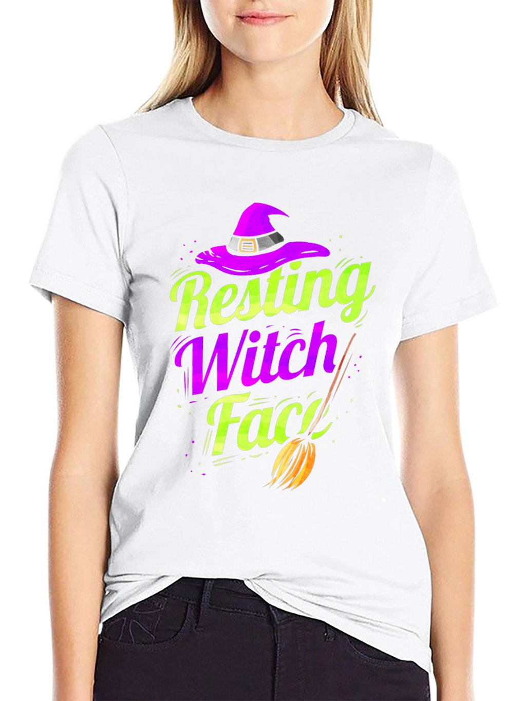 Resting Witch Face T-Shirt - Halloween Apparel
