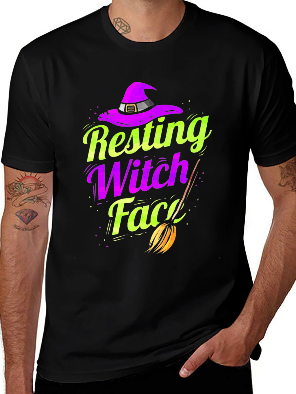 Resting Witch Face T-Shirt - Halloween Apparel