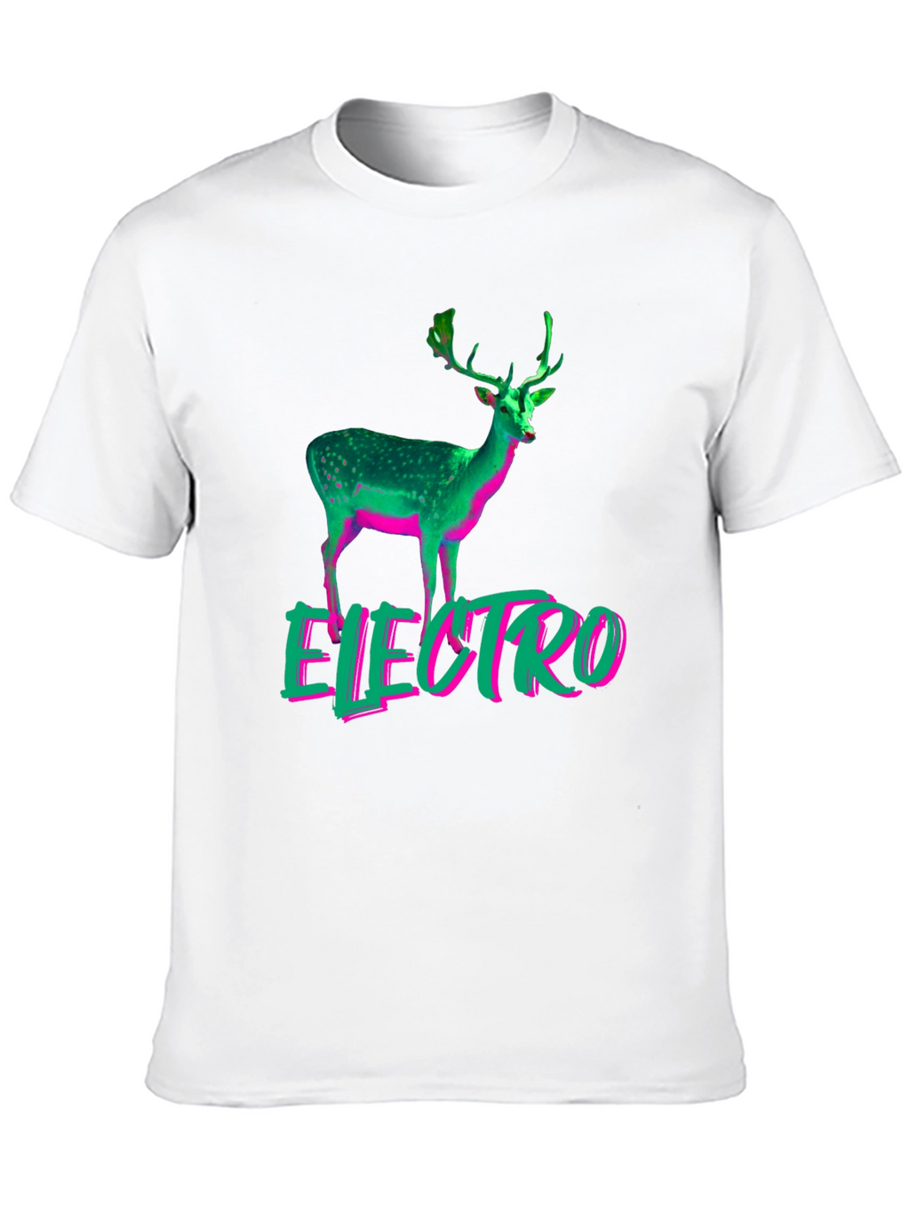 Electro Deer Graphic Tee - Stylish Mens Black T-Shirt