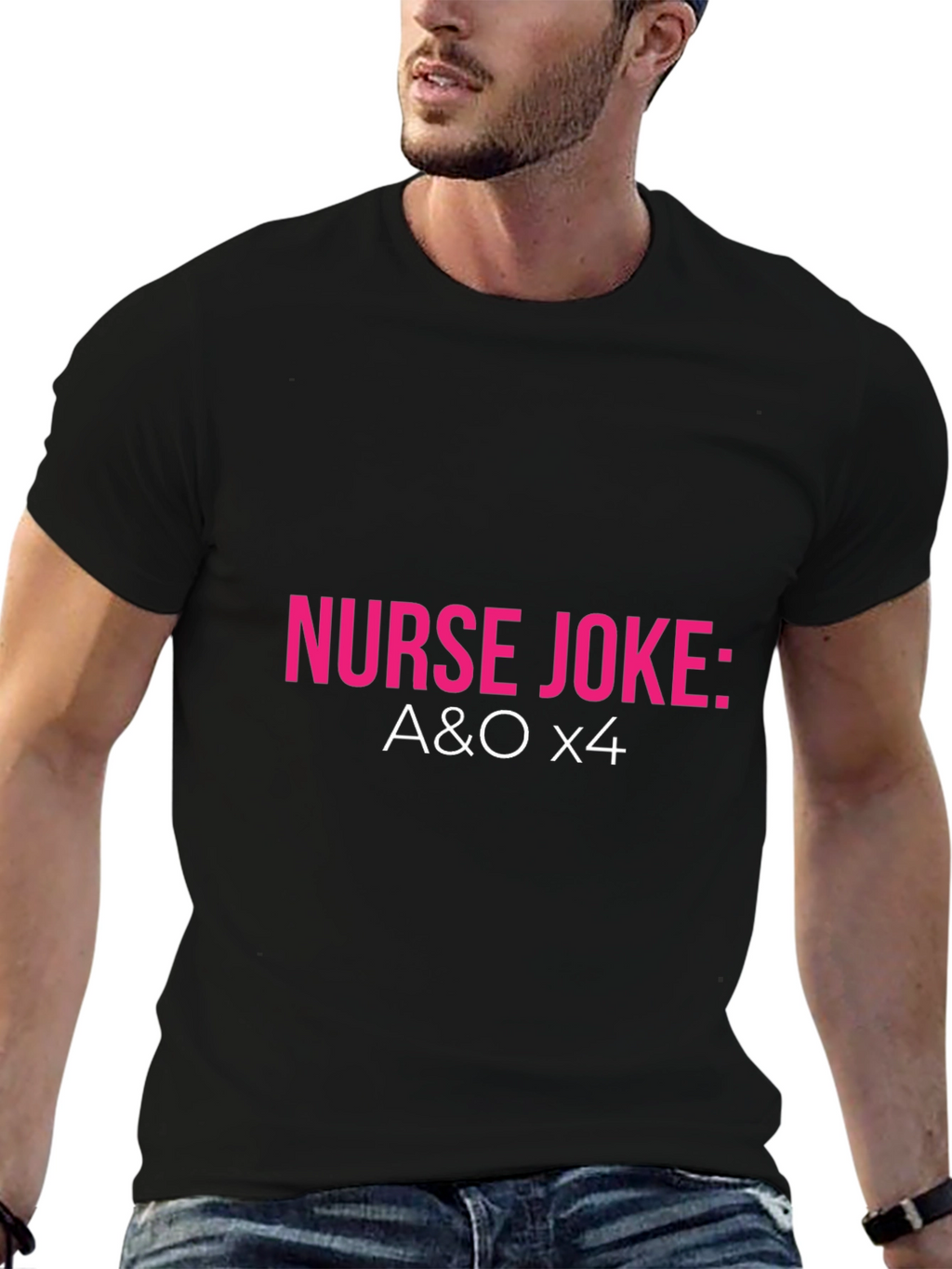 Nurse Joke: A&O x4 T-Shirt - Black