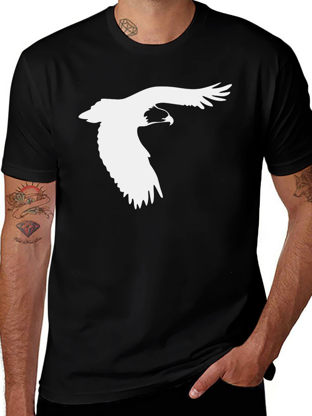 Eagle Graphic Black Tee - Mens Short Sleeve