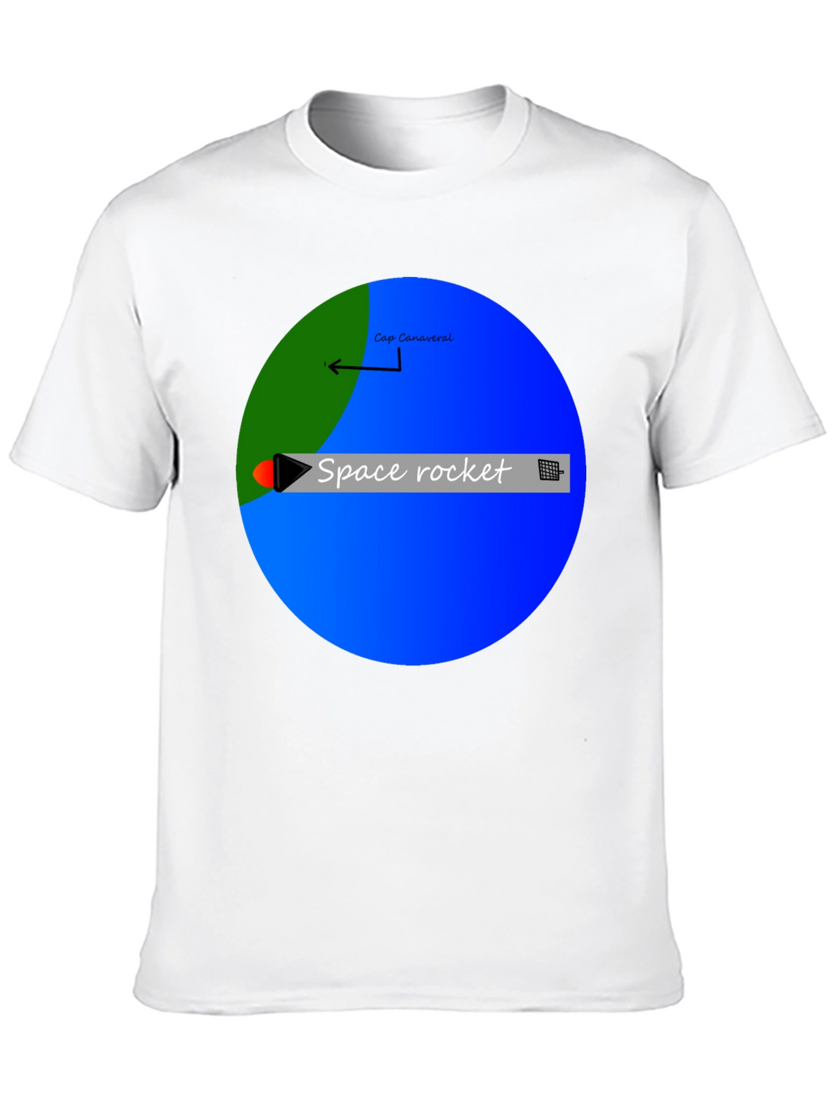 Space Rocket Graphic Black T-Shirt