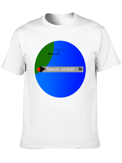 Space Rocket Graphic Black T-Shirt