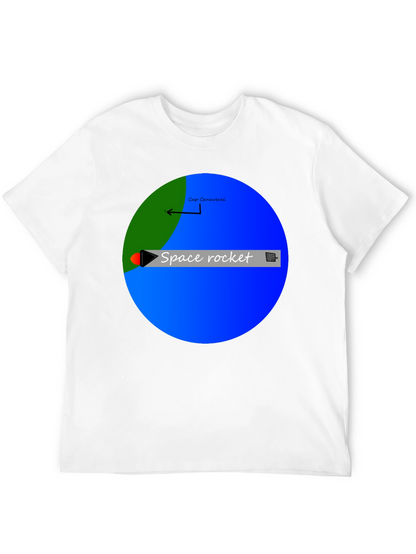 Space Rocket Graphic Black T-Shirt