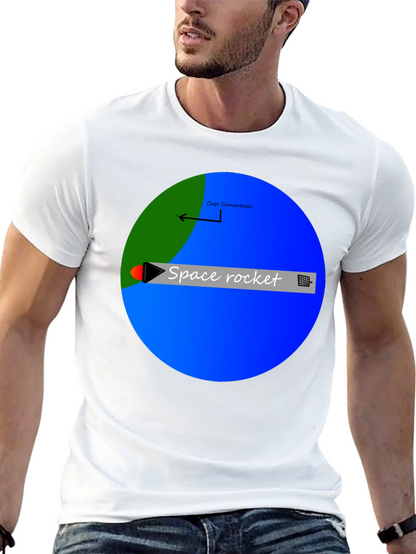 Space Rocket Graphic Black T-Shirt