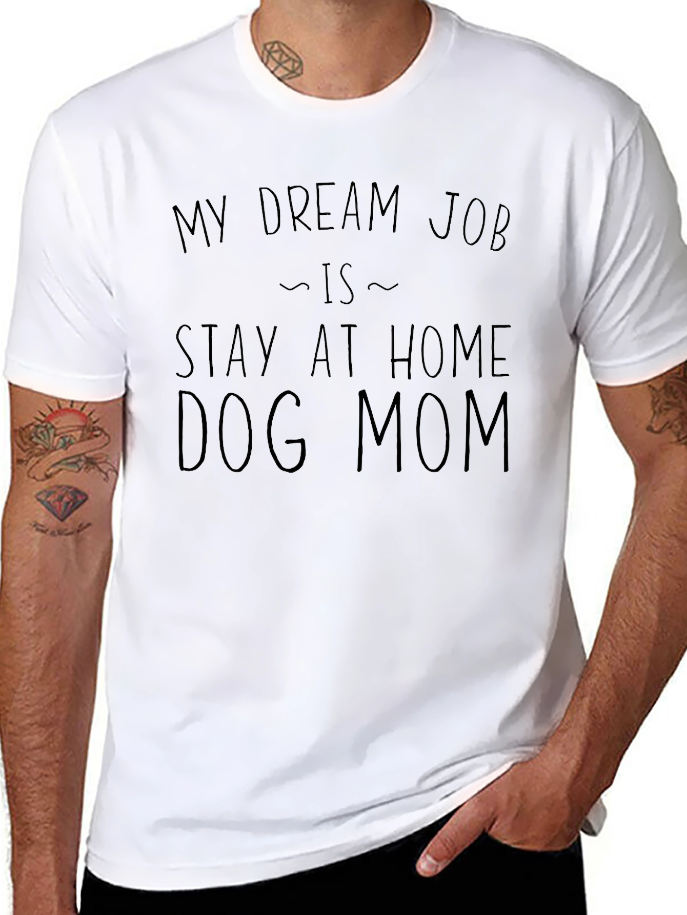 Stay at Home Dog Mom T-Shirt - Black