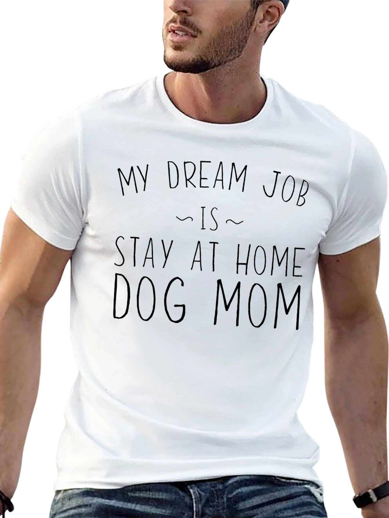Stay at Home Dog Mom T-Shirt - Black
