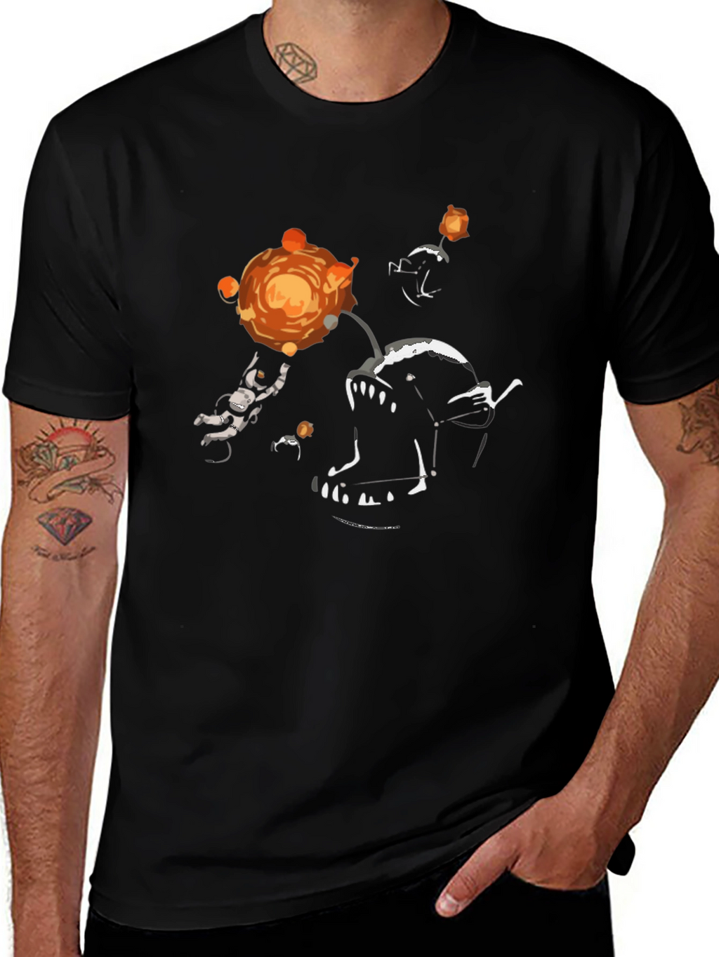 Astronaut Anglerfish Graphic Tee