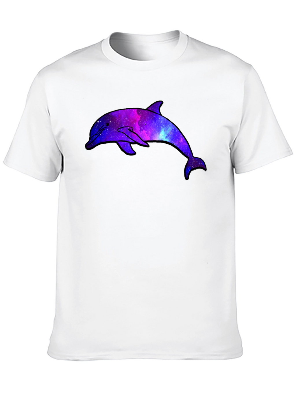 Galaxy Dolphin Graphic Black T-Shirt