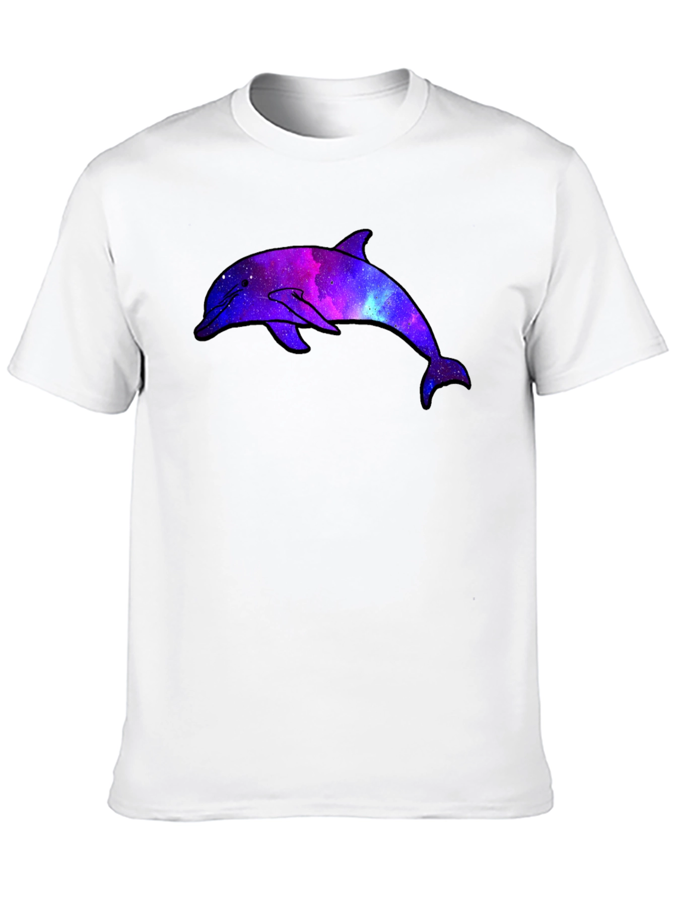 Galaxy Dolphin Graphic Black T-Shirt