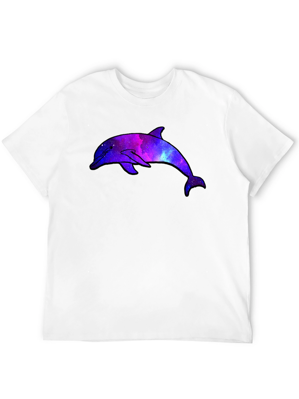 Galaxy Dolphin Graphic Black T-Shirt