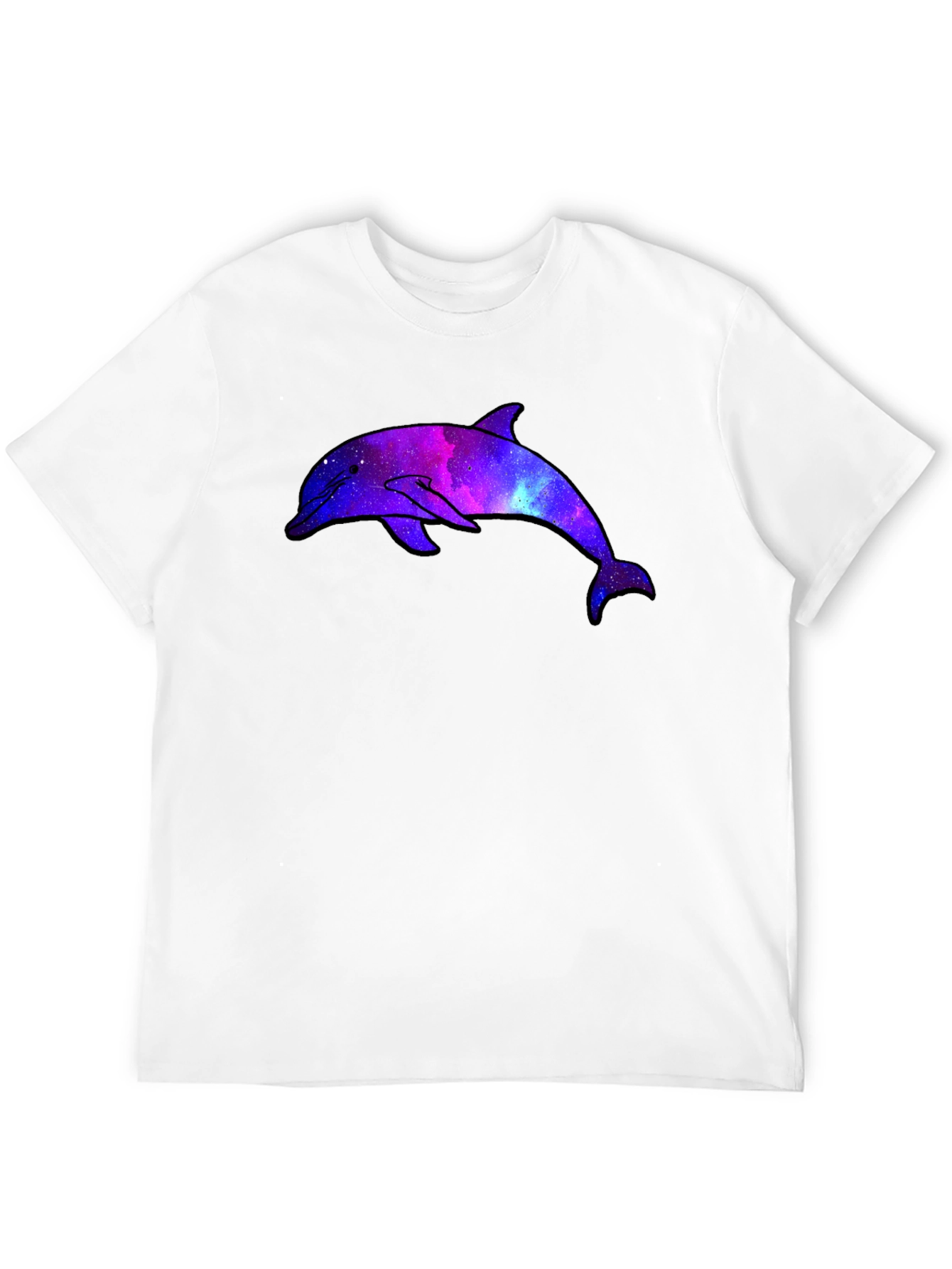 Galaxy Dolphin Graphic Black T-Shirt
