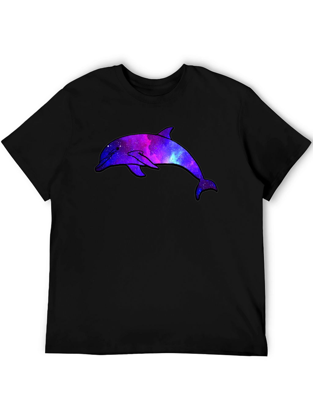 Galaxy Dolphin Graphic Black T-Shirt
