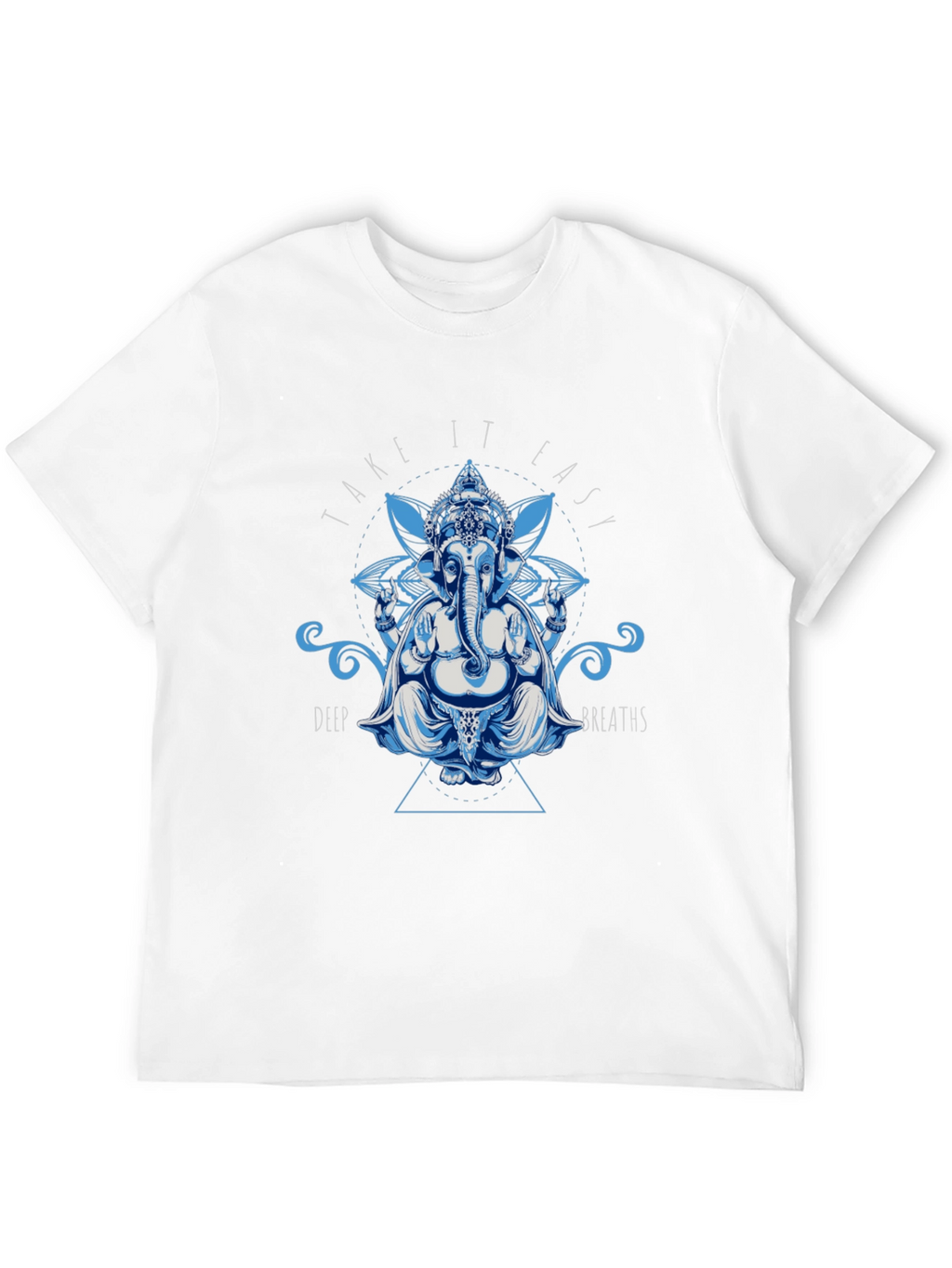 Ganesh Take It Easy Graphic Print Black T-Shirt