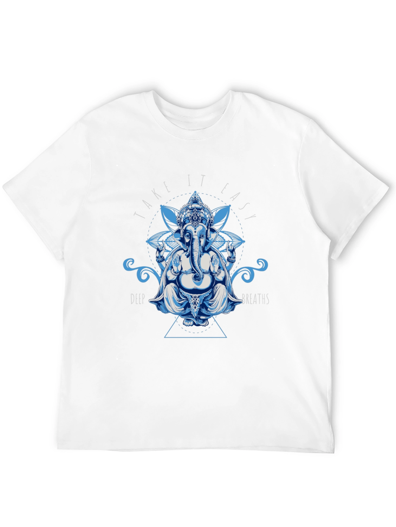 Ganesh Take It Easy Graphic Print Black T-Shirt