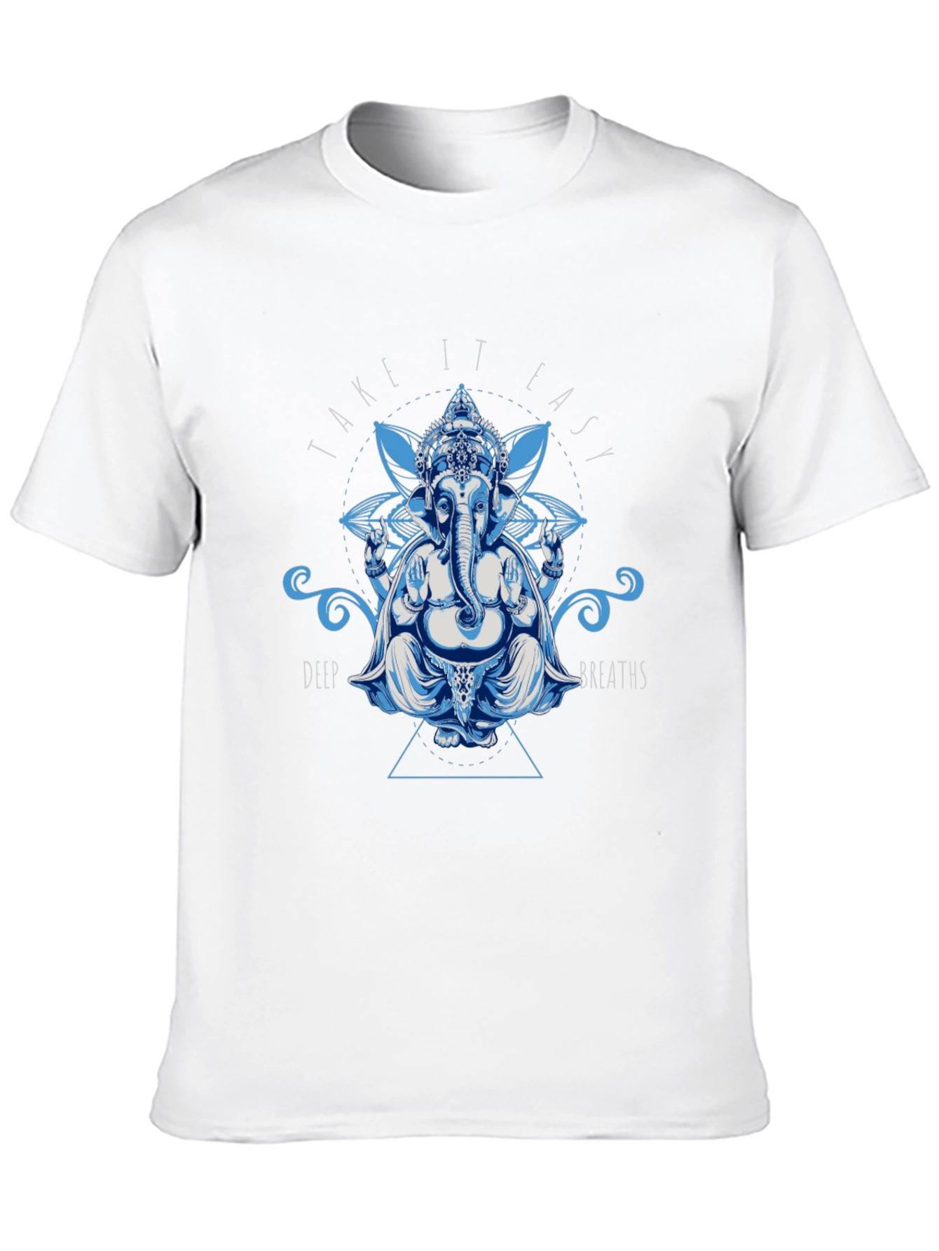 Ganesh Take It Easy Graphic Print Black T-Shirt