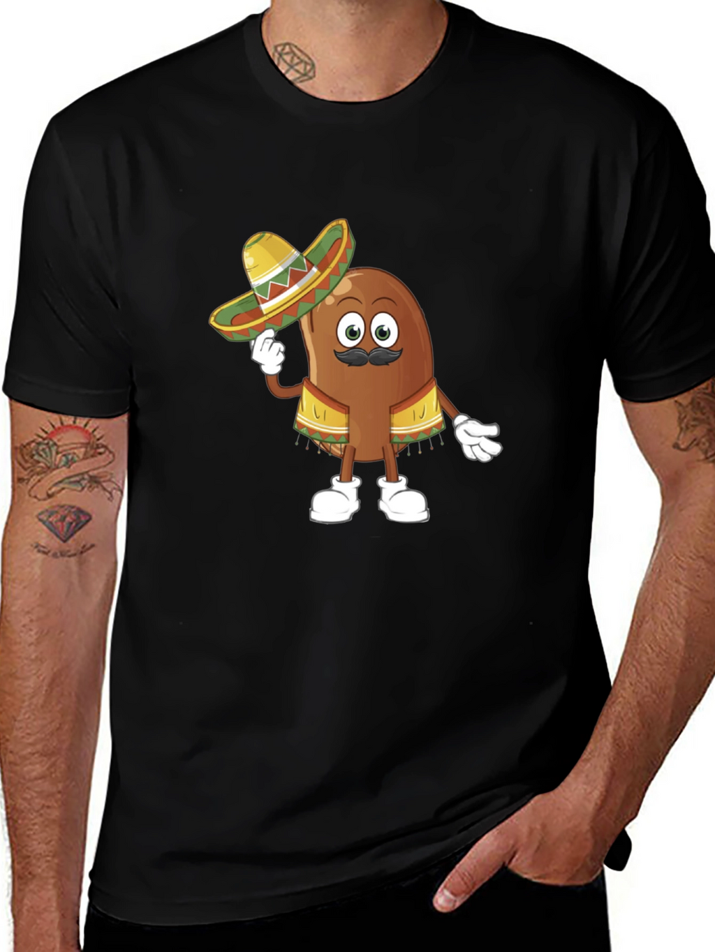 Funny Mexican Bean Graphic T-Shirt