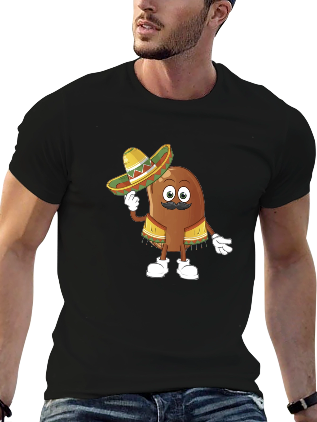 Funny Mexican Bean Graphic T-Shirt