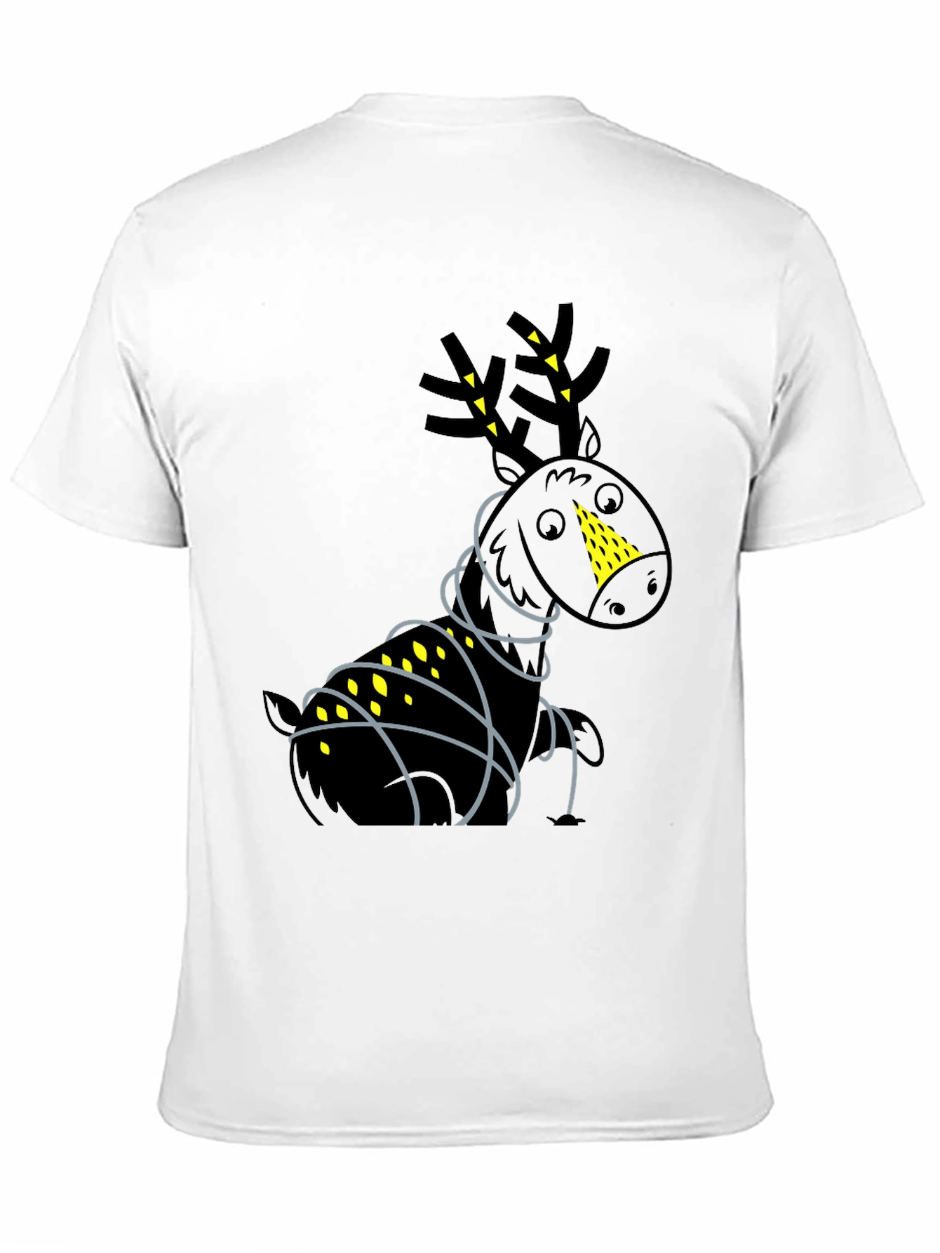 Festive Reindeer Graphic Tee - Black
