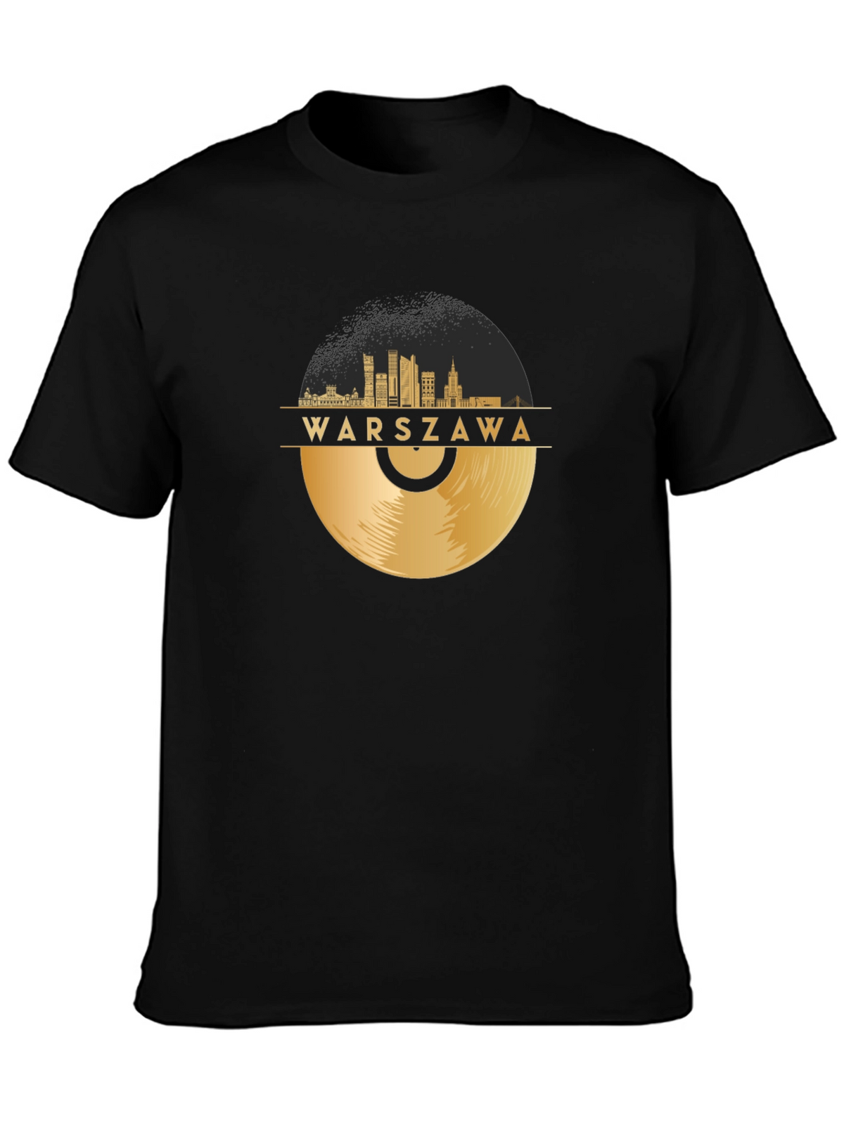 Warszawa City Skyline Record Graphic Tee