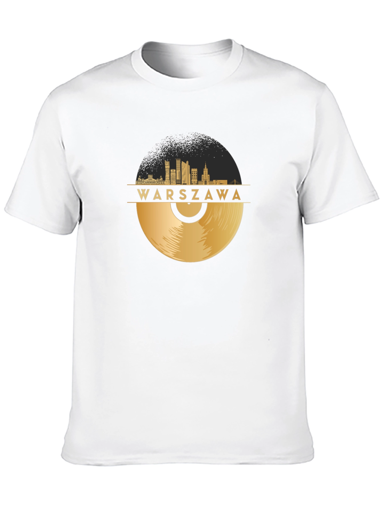 Warszawa City Skyline Record Graphic Tee