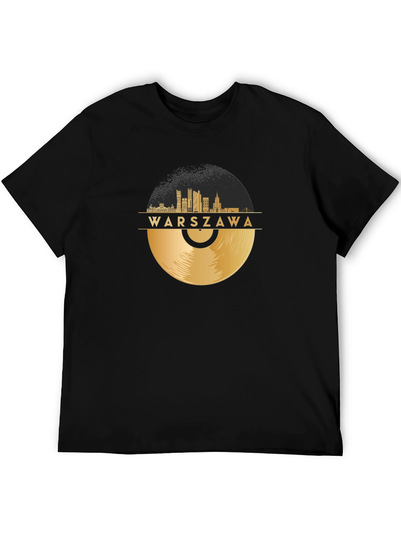 Warszawa City Skyline Record Graphic Tee