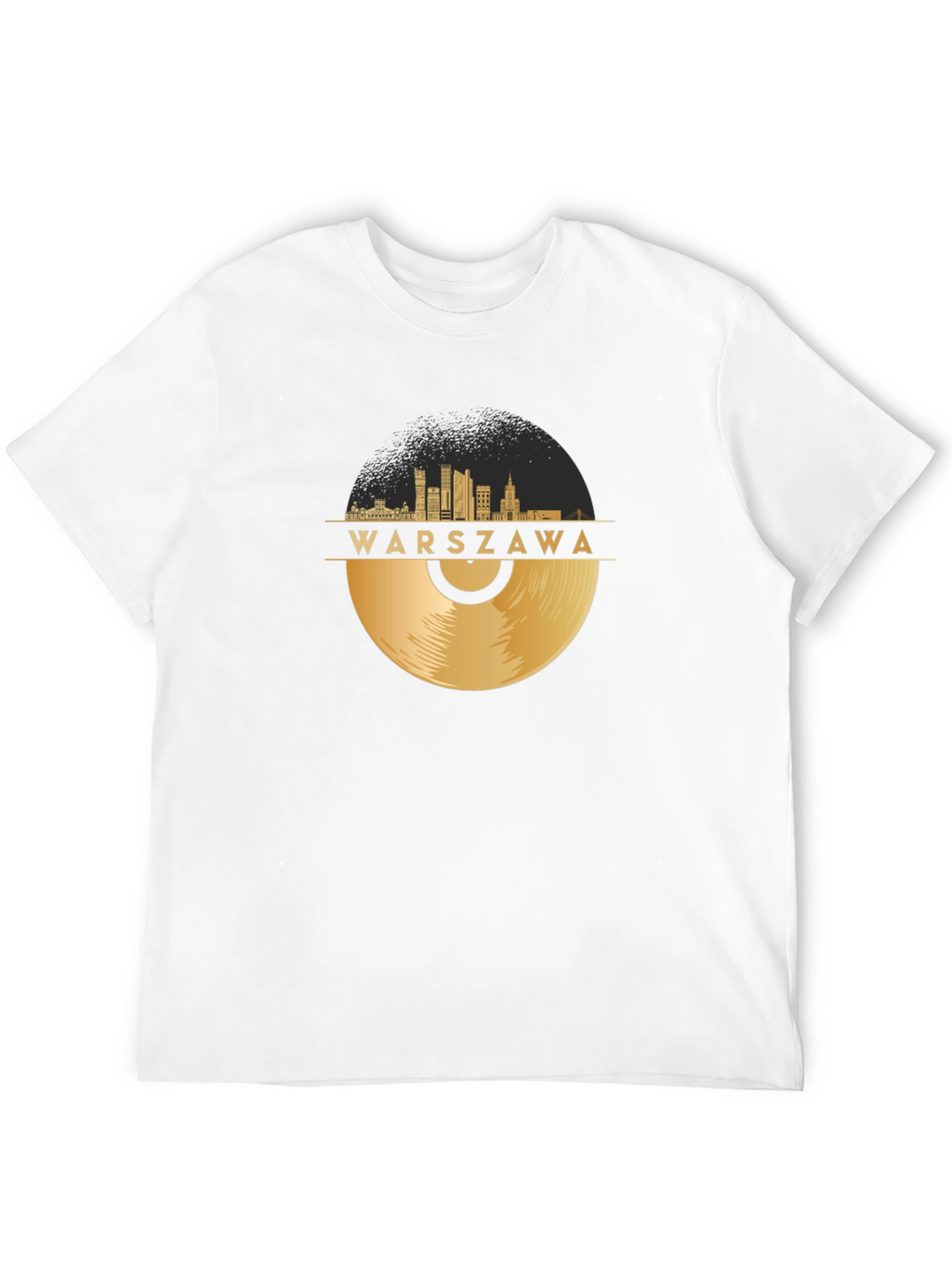 Warszawa City Skyline Record Graphic Tee
