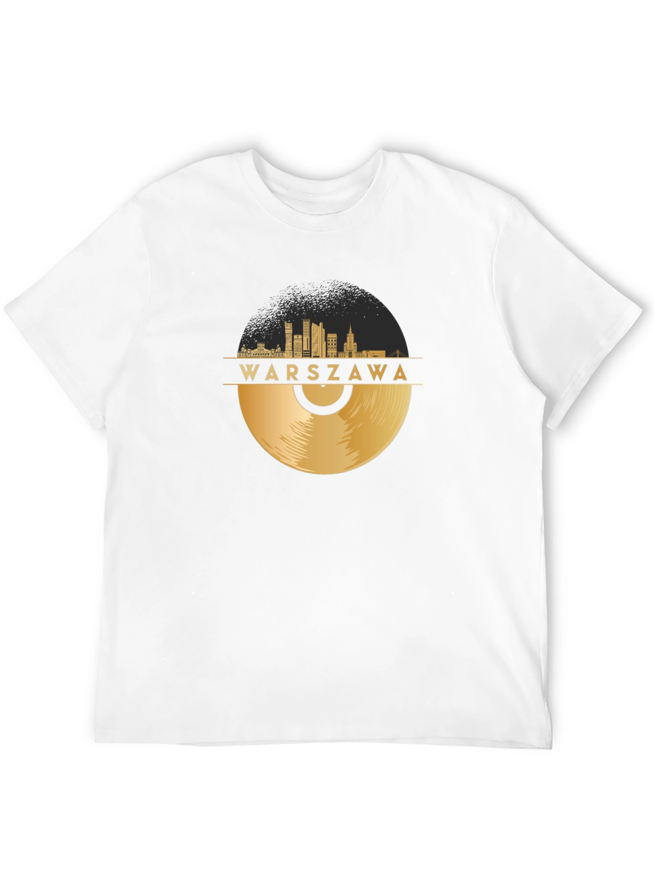 Warszawa City Skyline Record Graphic Tee