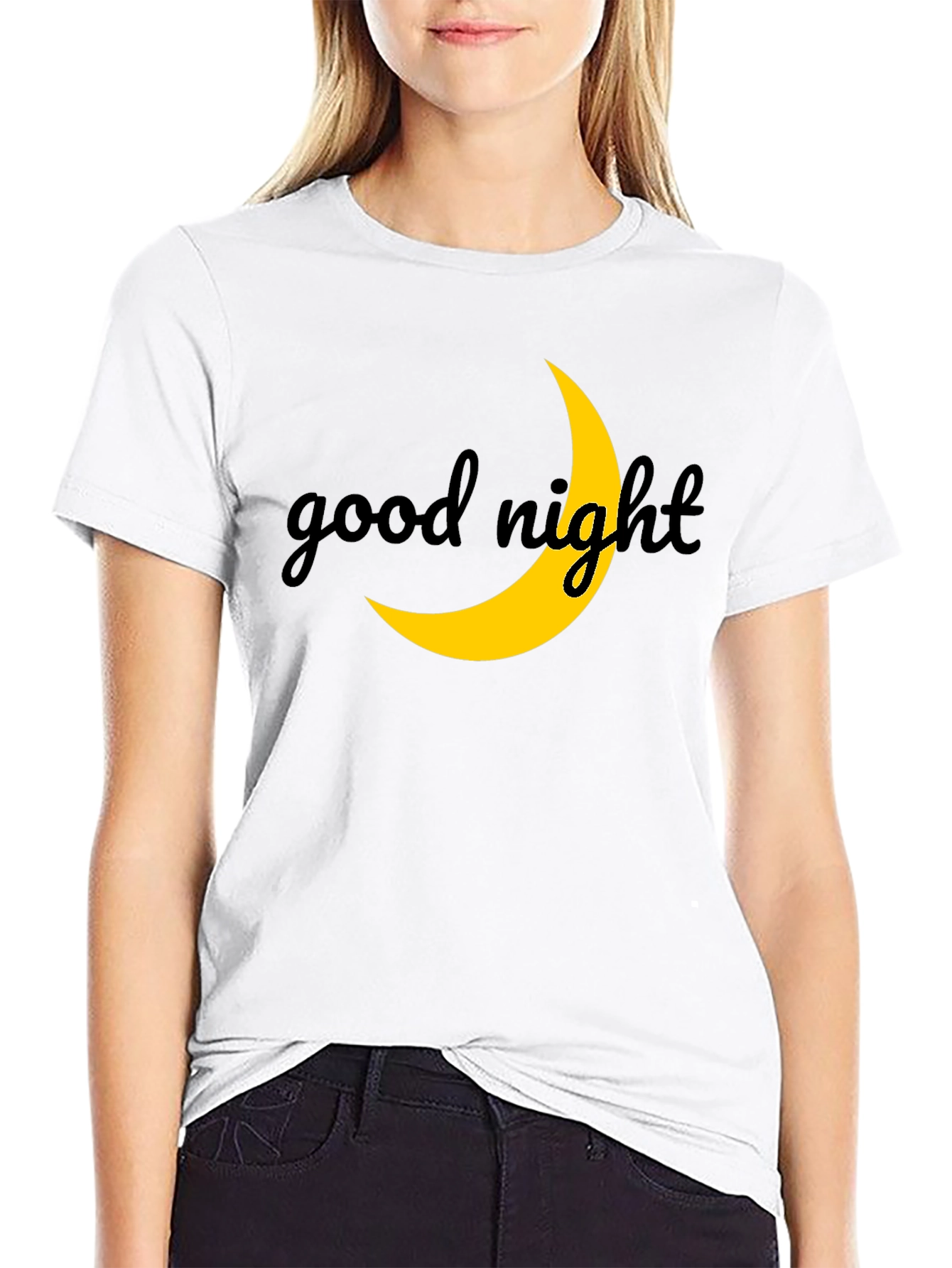 Good Night Moon Graphic Tee - Stylish Black T-Shirt