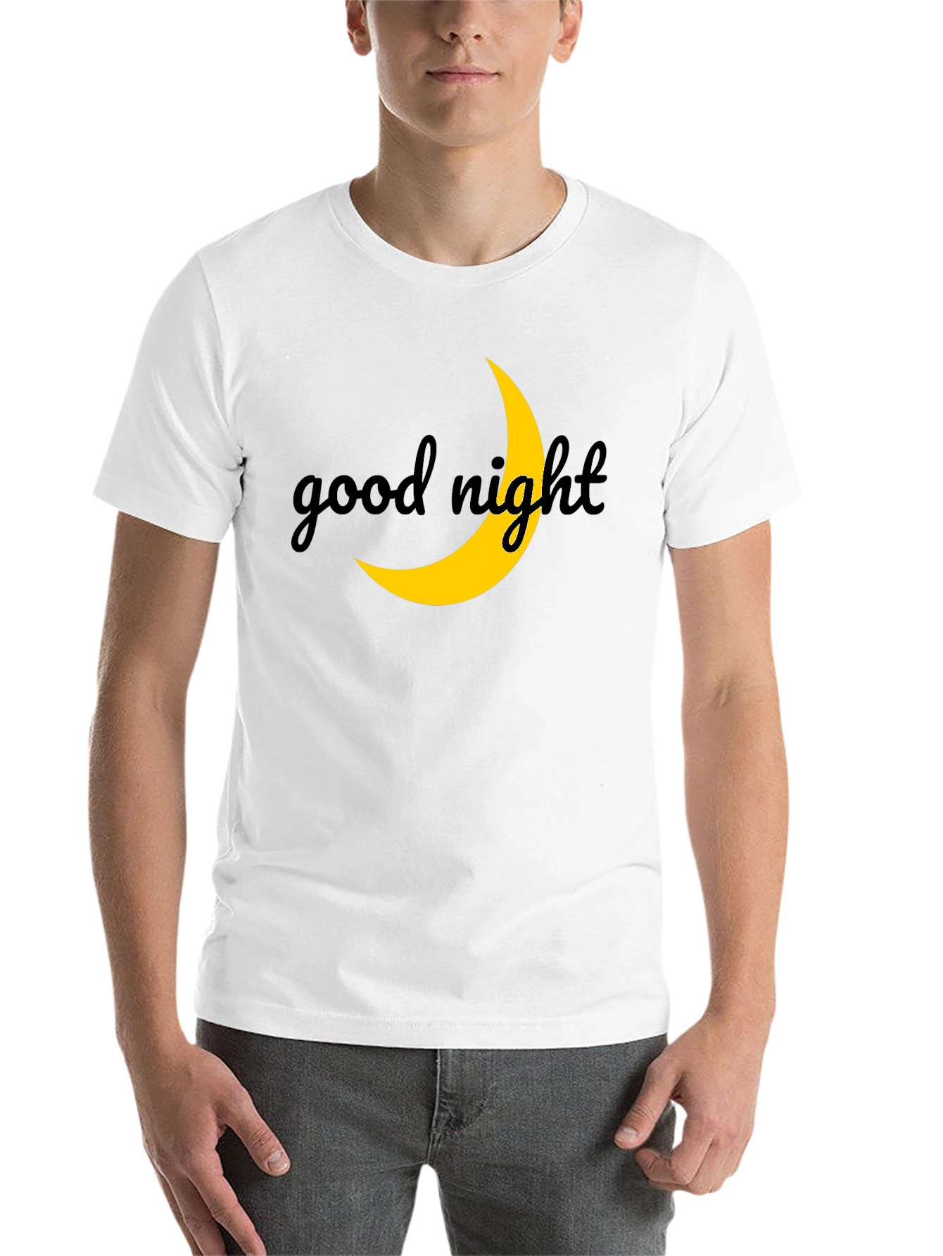 Good Night Moon Graphic Tee - Stylish Black T-Shirt