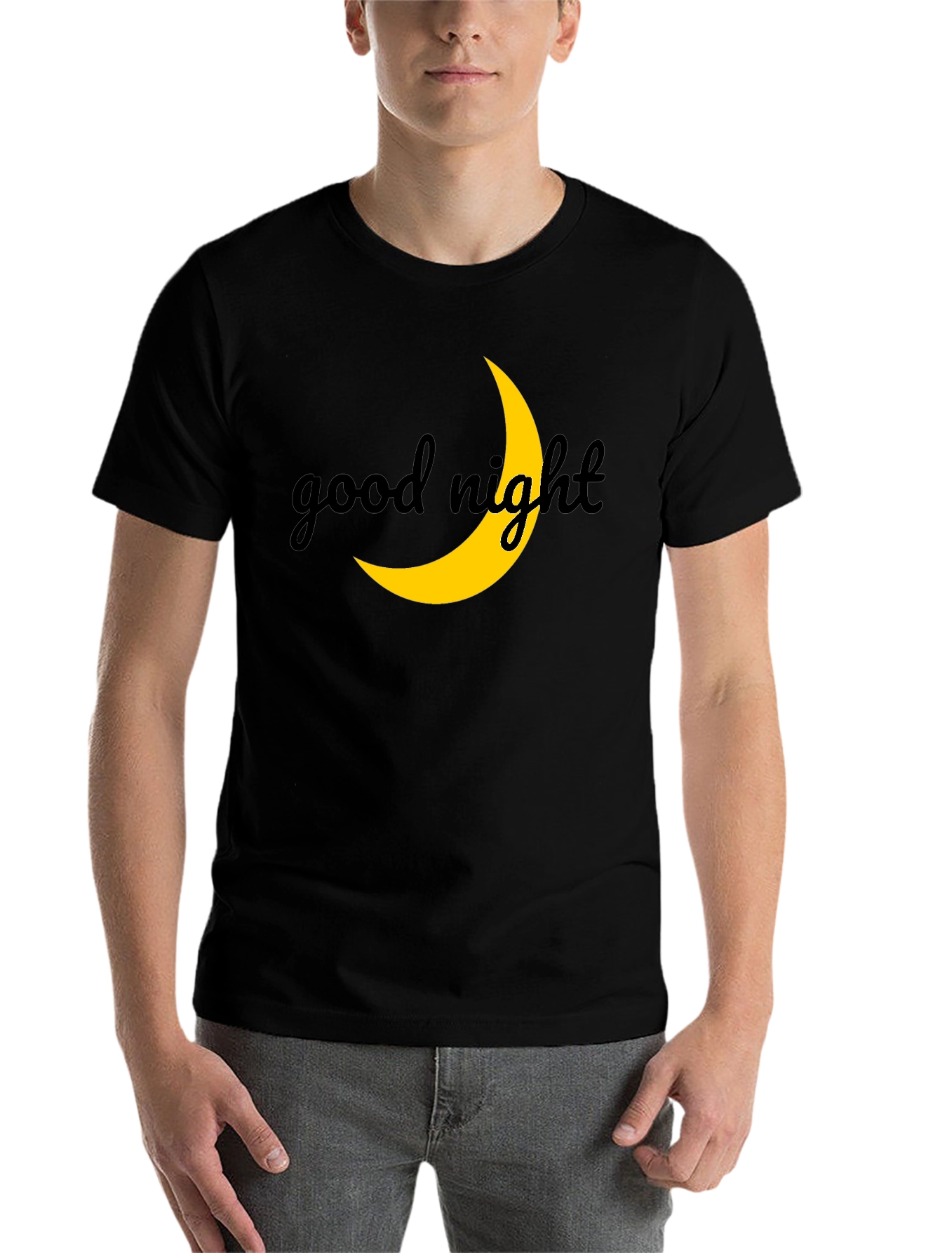 Good Night Moon Graphic Tee - Stylish Black T-Shirt