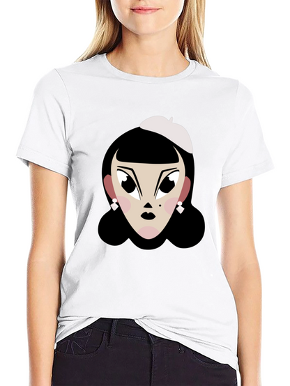 Cartoon Woman T-Shirt: Retro Chic Tee