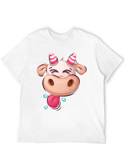 Funny Cartoon Cow Graphic T-Shirt